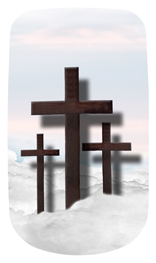 DAROYAL-106-WT Three Crosses (Clouds) White